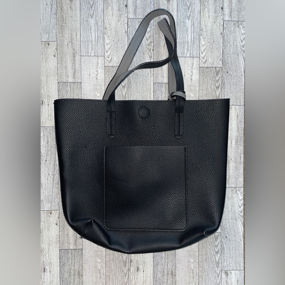Black & grey medium sized tote